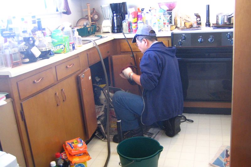 Plumber at work
